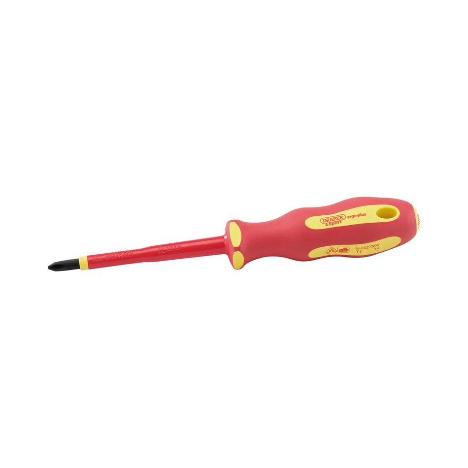 DRAPER Ergo Plus ; VDE No.2 x 100mm Cross Slot Screwdriver: Model No.965CS