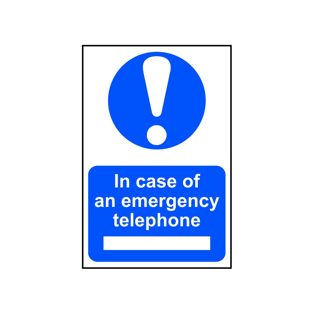 In case of emergency telephone - PVC (200 x 300mm)