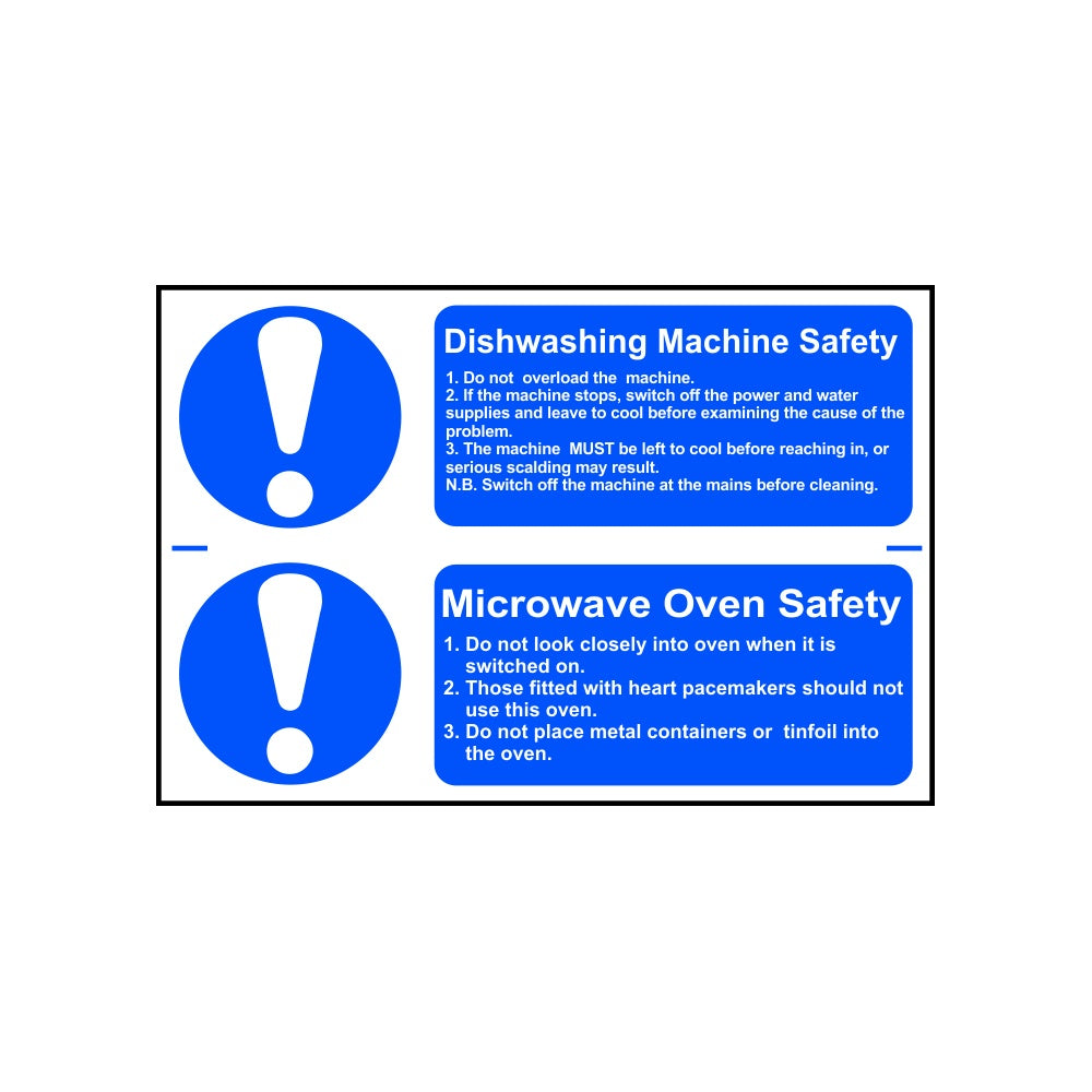 Dishwashing machine safety / Microwave oven safety - PVC (300 x 200mm)