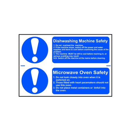Dishwashing machine safety / Microwave oven safety - PVC (300 x 200mm)