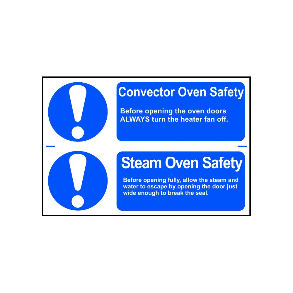 Convector oven safety / Steam oven safety - PVC (300 x 200mm)