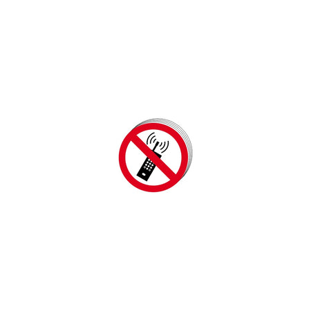 No mobile phones symbol - SAV (100mm dia.) (Pack of 10)
