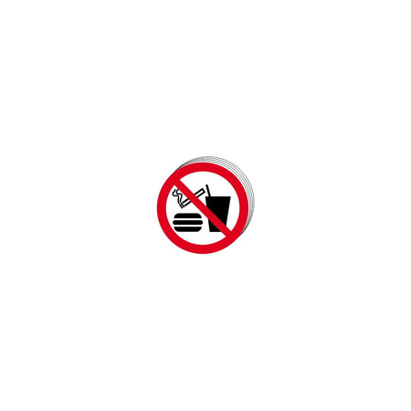No eating No dinking No smoking symbol - SAV (50mm dia.) (Pack of 10)