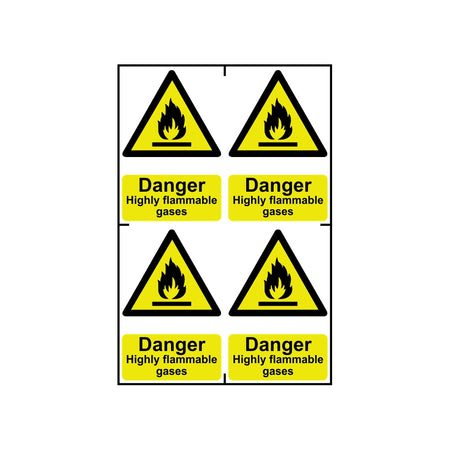 Danger Highly flammable gases - PVC (200 x 300mm)