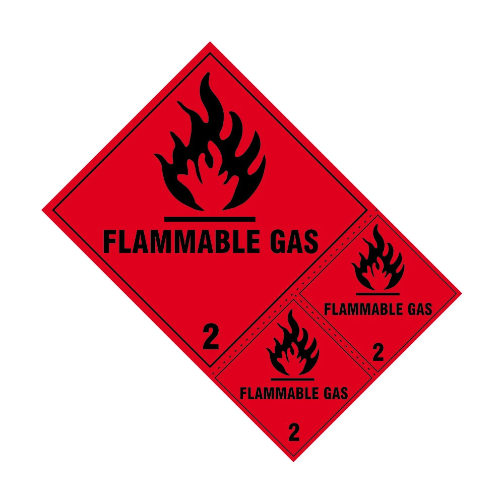 Flammable gas Class 2 labels - SAV (200 x 300mm) (Pack of 3) – Cassells ...