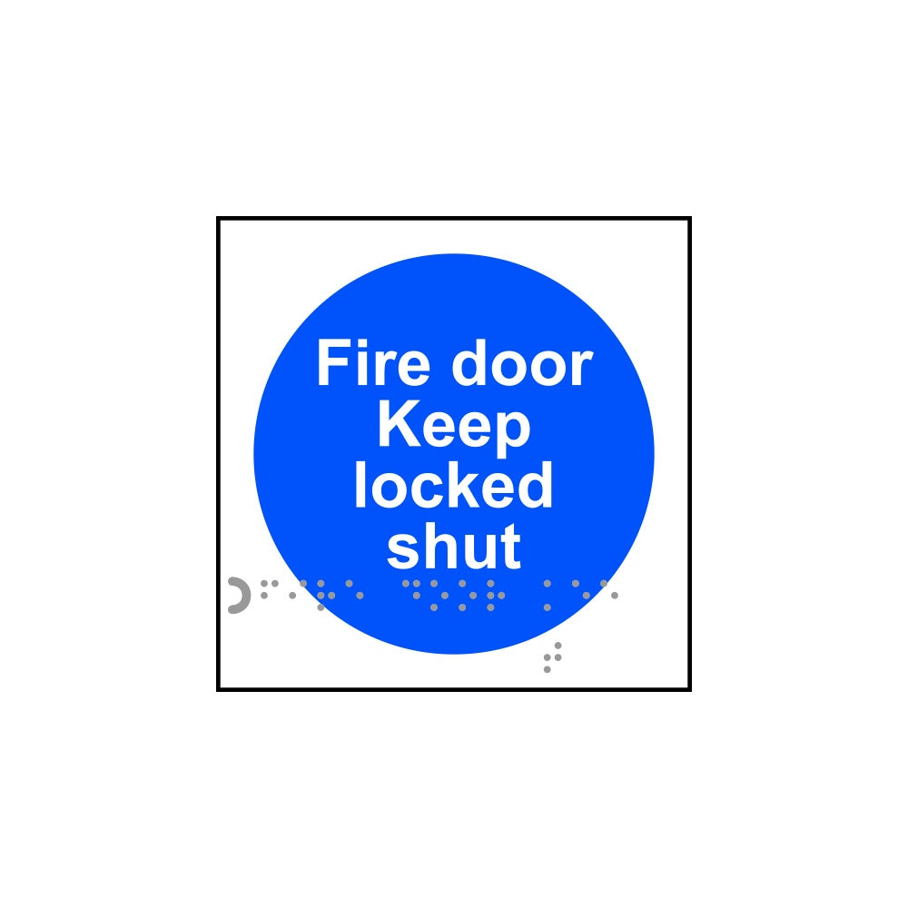 Fire door Keep locked shut - Taktyle (100 x 100mm) (Pack of 10)