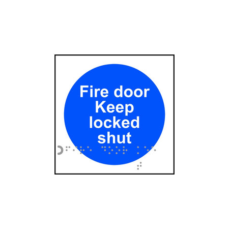 Fire door Keep locked shut - Taktyle (100 x 100mm) (Pack of 10)