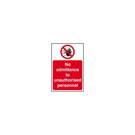 No admittance to unauthorised personnel - RPVC (200 x 300mm)