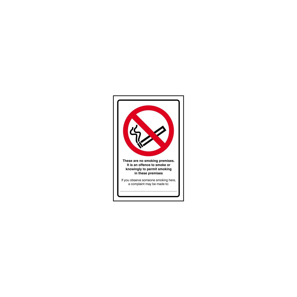 These are no smoking premises. ?It is an offence to smoke - SAV (200 x 300mm)