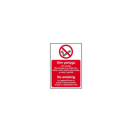 No smoking It is against (Welsh / English) - RPVC (160 x 230mm)