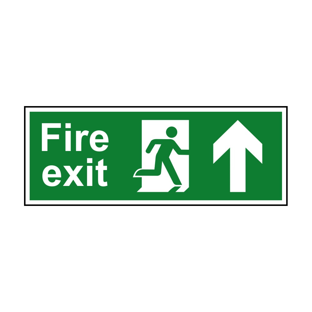 Fire exit (Man arrow up) - RPVC (600 x 200mm)
