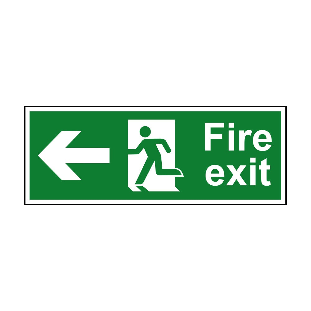 Fire exit (Man arrow left) - SAV (300 x 100mm)