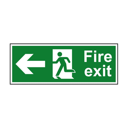 Fire exit (Man arrow left) - SAV (300 x 100mm)
