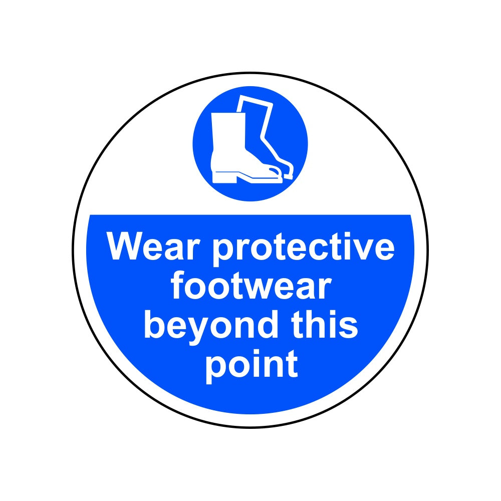 400mm dia. Wear protective footwear beyond Floor Graphic