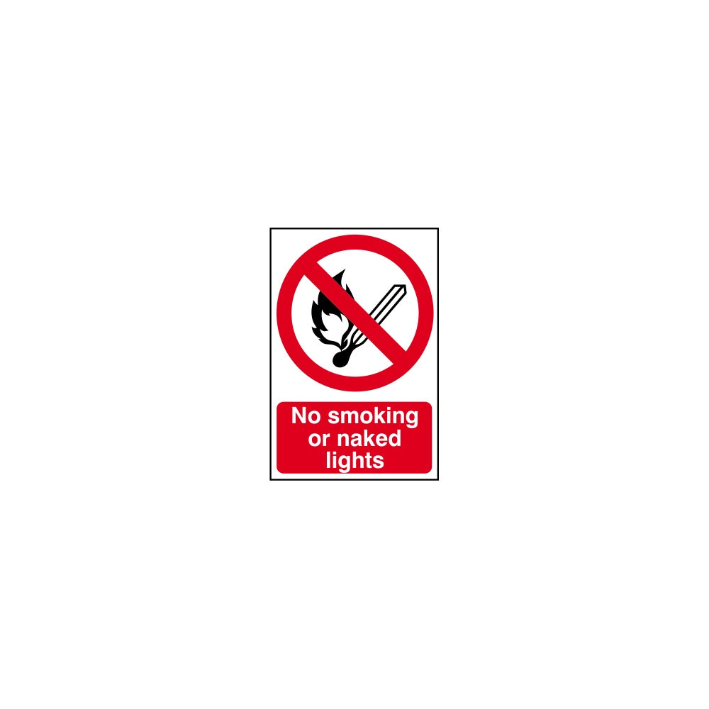 No smoking or naked lights - RPVC (400 x 600mm)