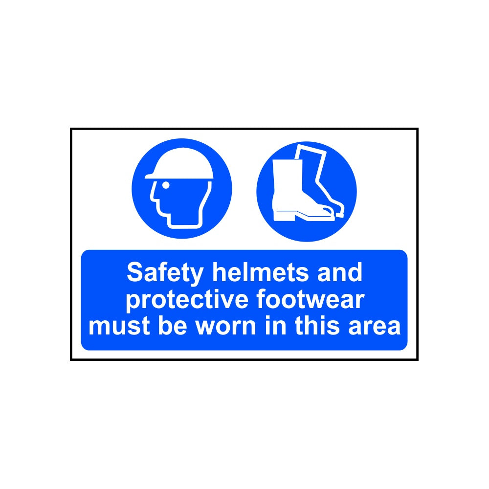 Safety helmets and protective footwear... - RPVC (600 x 400mm)