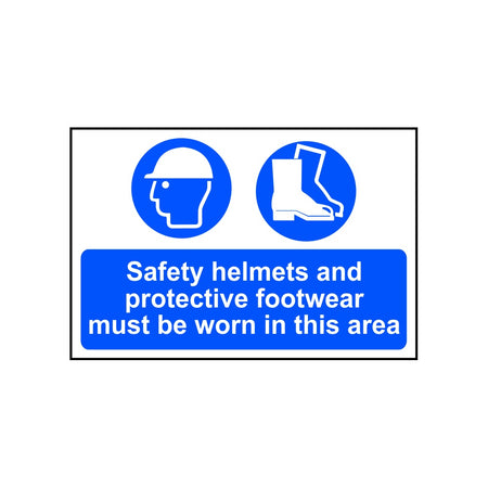 Safety helmets and protective footwear... - RPVC (600 x 400mm)
