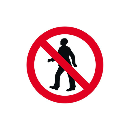 600mm dia. Dibond 'No Pedestrians' Road Sign (with channel)