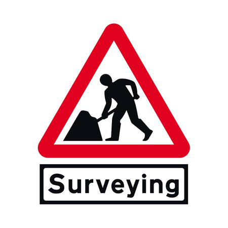 Road works & Surveying Supp plate - Classic Roll up traffic sign (600mm Tri)