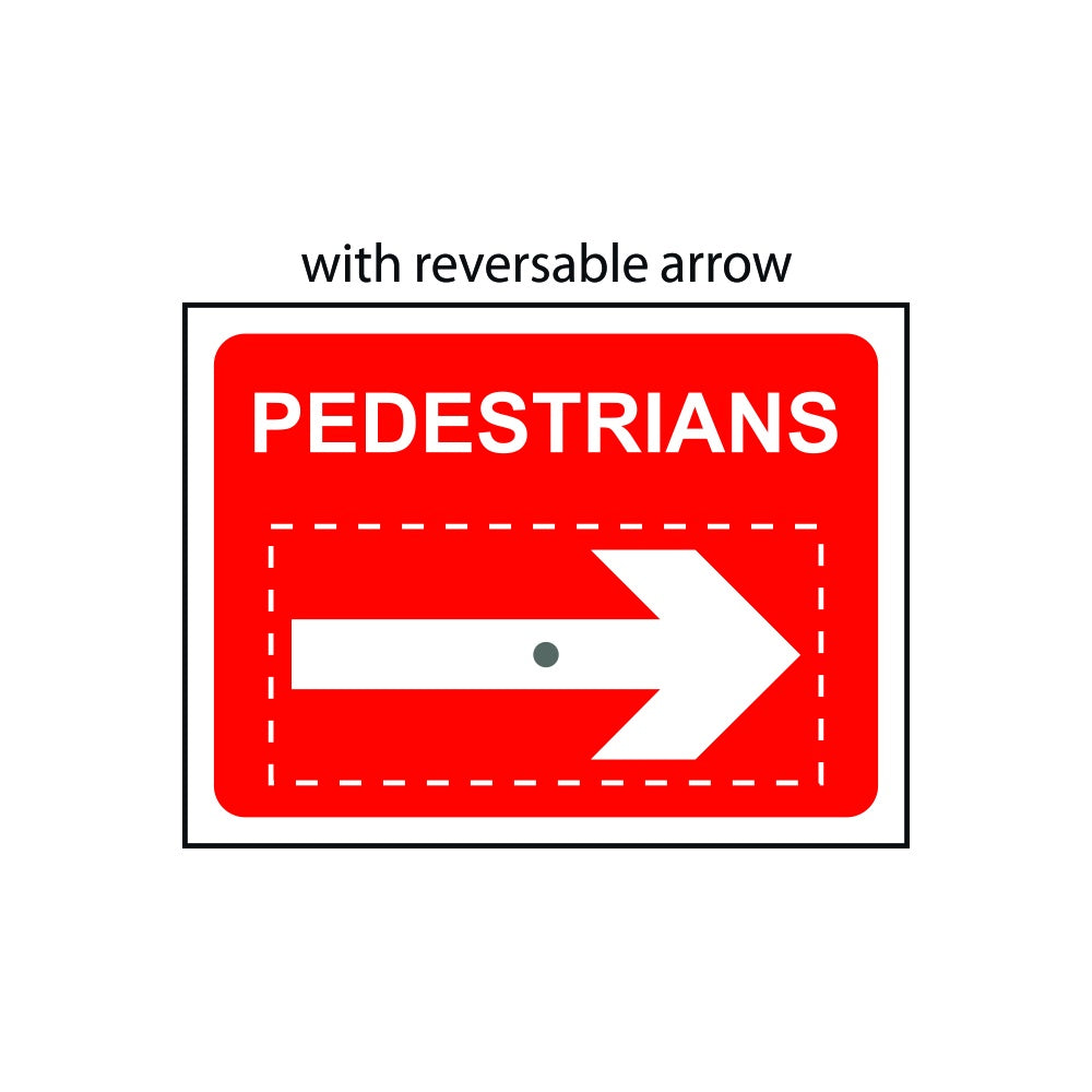 Pedestrians with reversible arrow - Classic Roll up traffic sign (600 x 450mm)