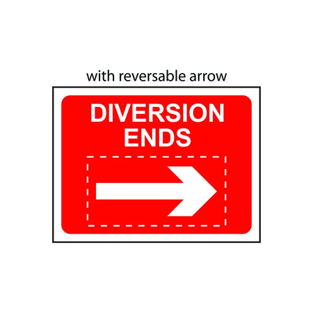 Diversion Ends with reversible arrow - Classic Roll up traffic sign (1050 x 750mm)