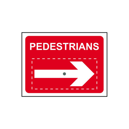 Pedestrians with reversible arrow - TriFlex Roll up traffic sign (600 x 450mm)