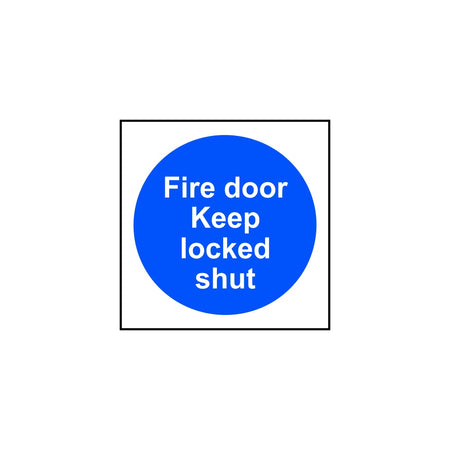 Fire door Keep locked shut (Multipack of 10) - PVC (70 x 70mm)