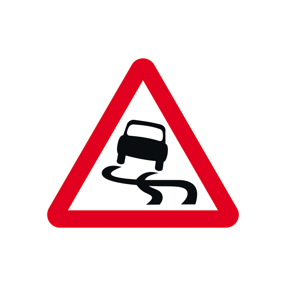 600mm tri. Dibond 'Slippery surface' Road Sign (without channel)