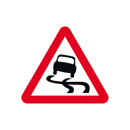 600mm tri. Dibond 'Slippery surface' Road Sign (without channel)