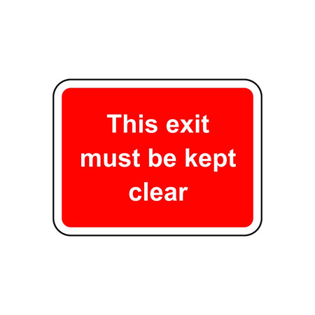 600 x 450mm Dibond 'This exit must be kept clear' Road Sign (without channel)