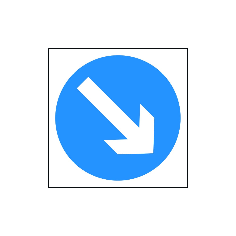 600 x 600mm Temporary Sign & Frame - Keep Right Arrow – Cassells ...