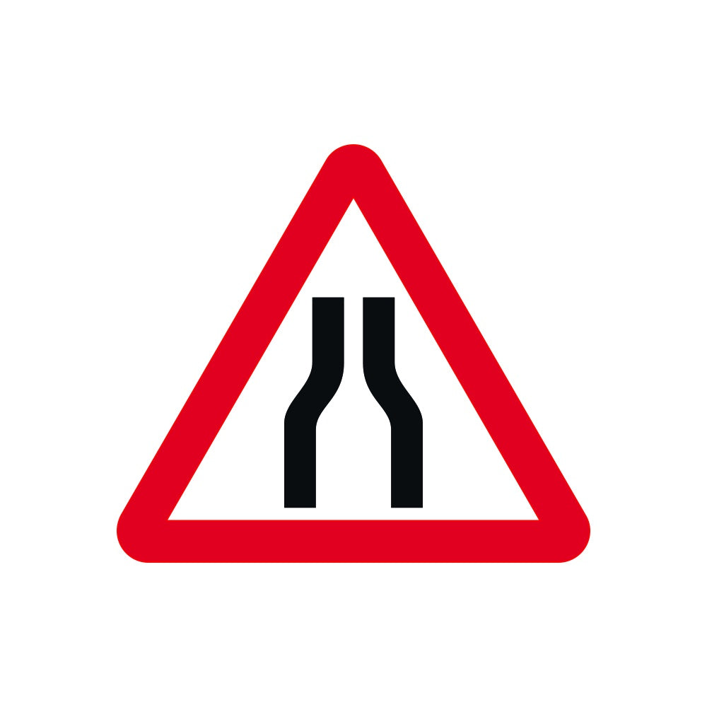 750mm tri. Temporary Sign & Frame - Road Narrows Both Lanes – Cassells ...