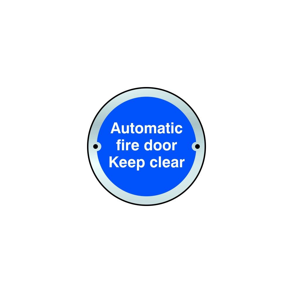 Automatic fire door Keep clear door disc - SSS (75mm dia.) – Cassells ...