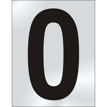 50mm Pol. Chrome Effect - Character '0'