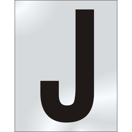 50mm Pol. Chrome Effect - Character 'J'