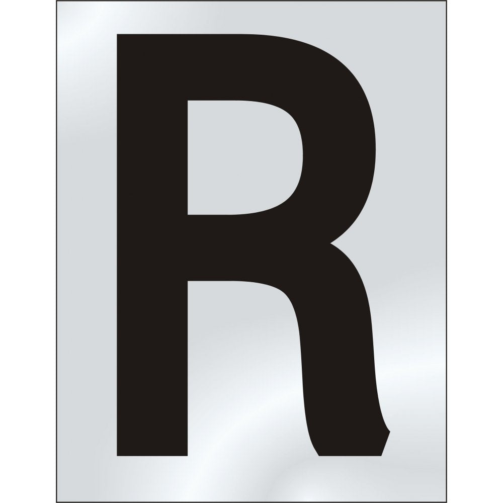 50mm Pol. Chrome Effect - Character 'R'