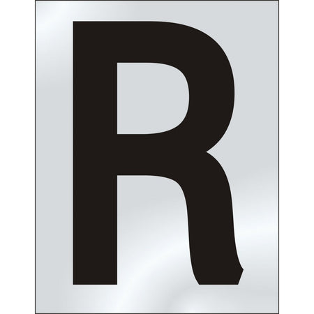 50mm Pol. Chrome Effect - Character 'R'