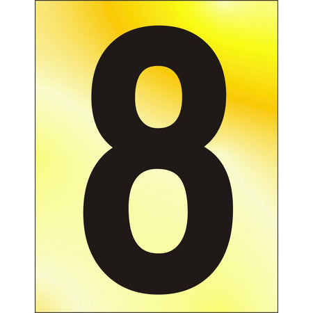 50mm Pol. Gold Effect - Character '8'