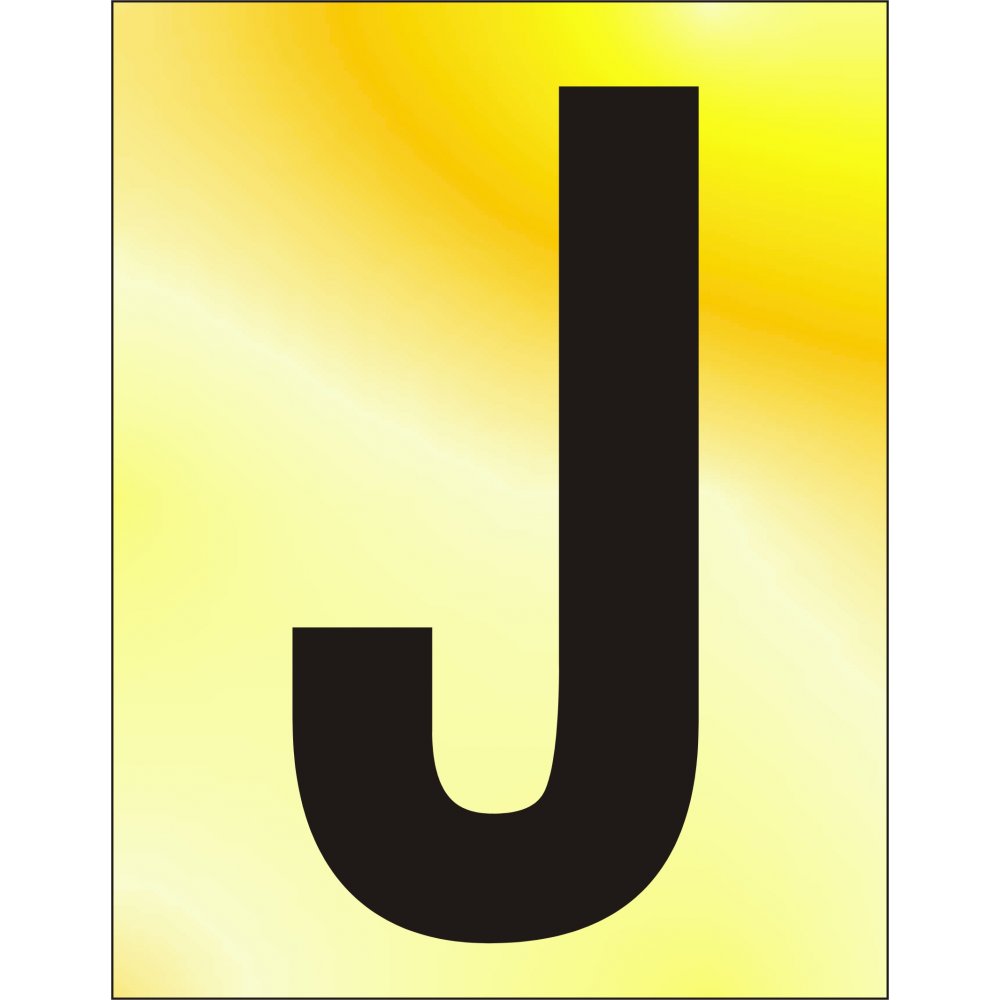 50mm Pol. Gold Effect - Character 'J'