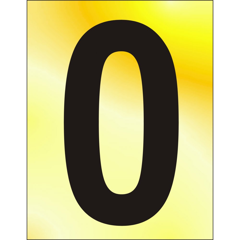 75mm Pol. Gold Effect - Character '0'