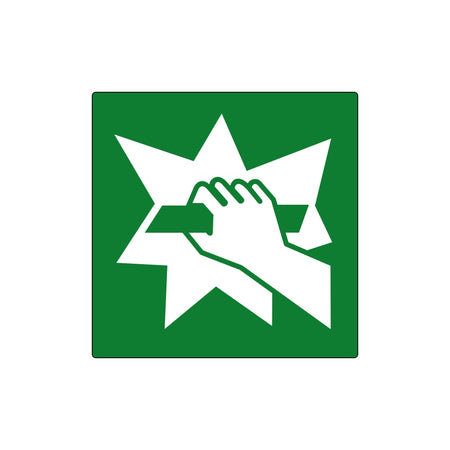 Break glass symbol - Labels (50 x 50mm Roll of 250)