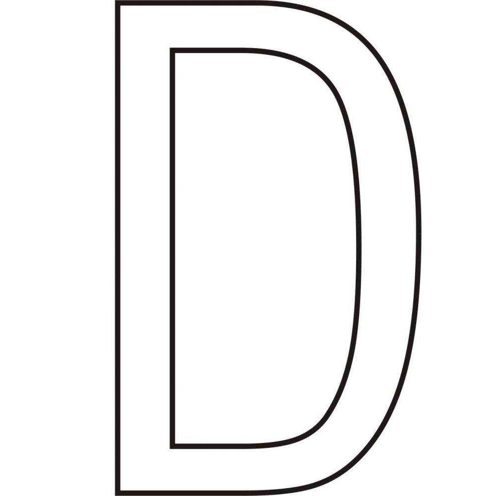 75mm White Vinyl - Character 'D' (Pack of 10)
