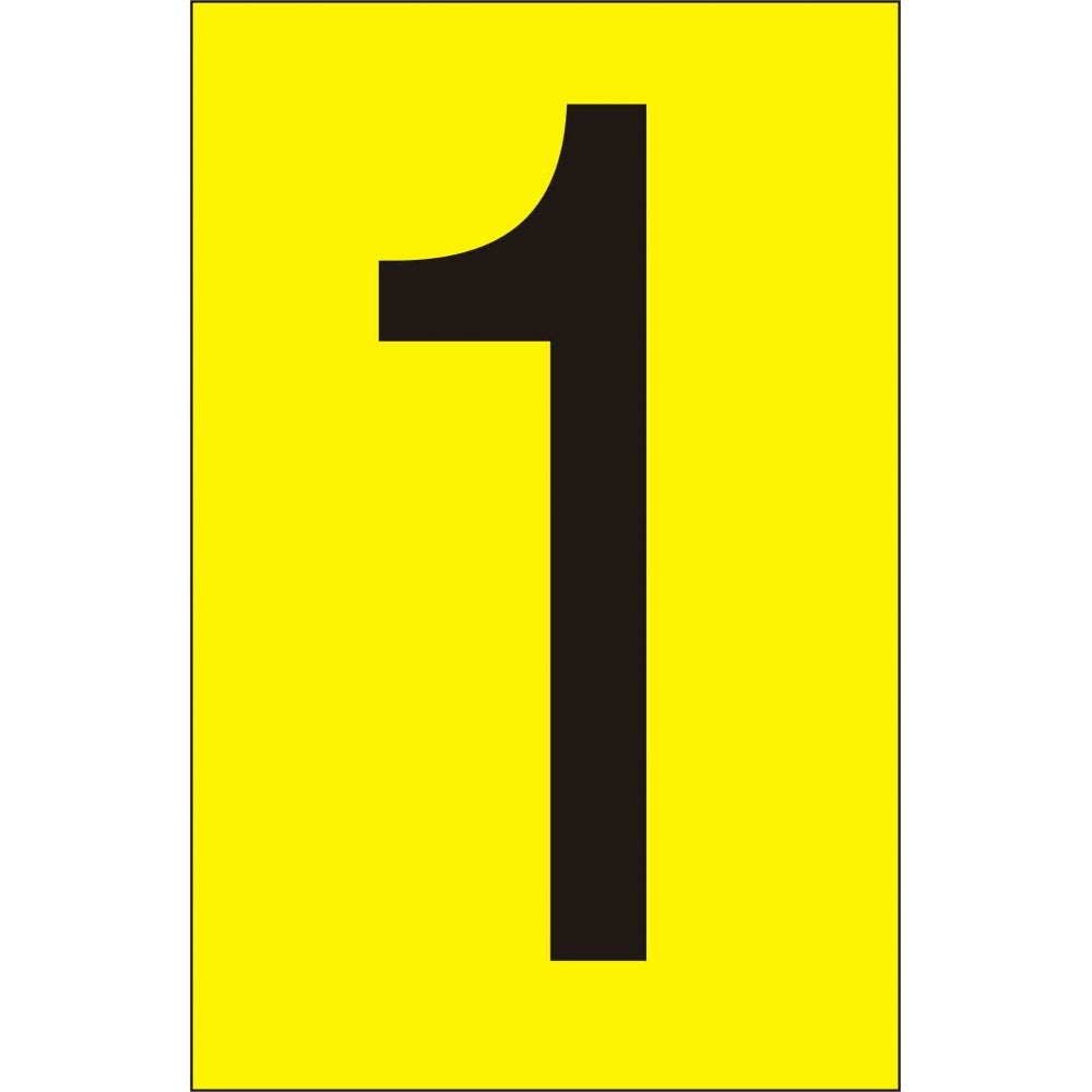 75mm Yellow Vinyl - Character '1' (Pack of 10)