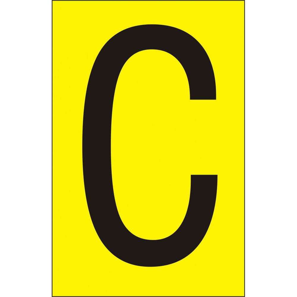 75mm Yellow Vinyl - Character 'C' (Pack of 10)