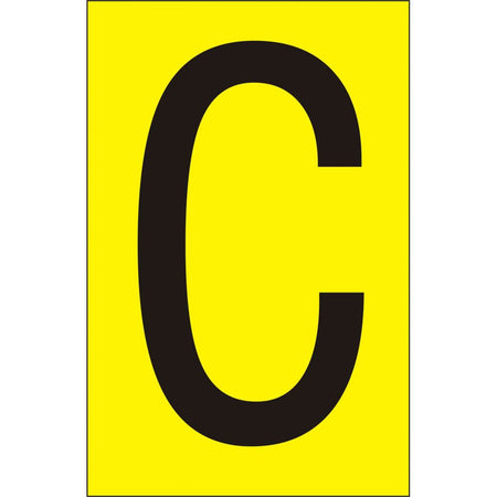 75mm Yellow Vinyl - Character 'C' (Pack of 10)
