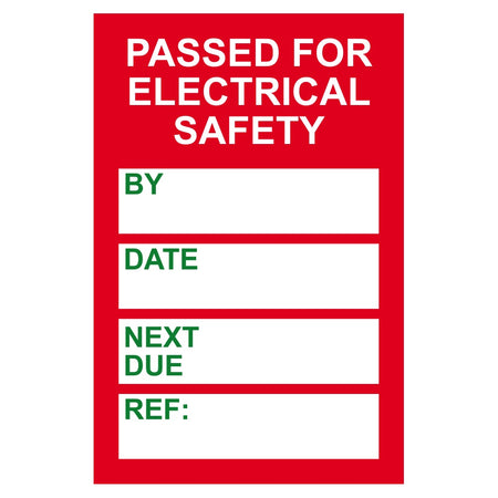 PAT Testing Mini Tag Insert - Red (Pack of 20) – Cassells Industrial ...