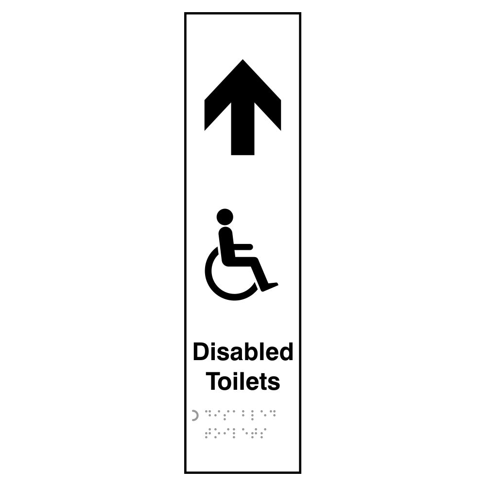 Disabled toilets (with graphic) arrow up - Taktyle (75 x 300mm)