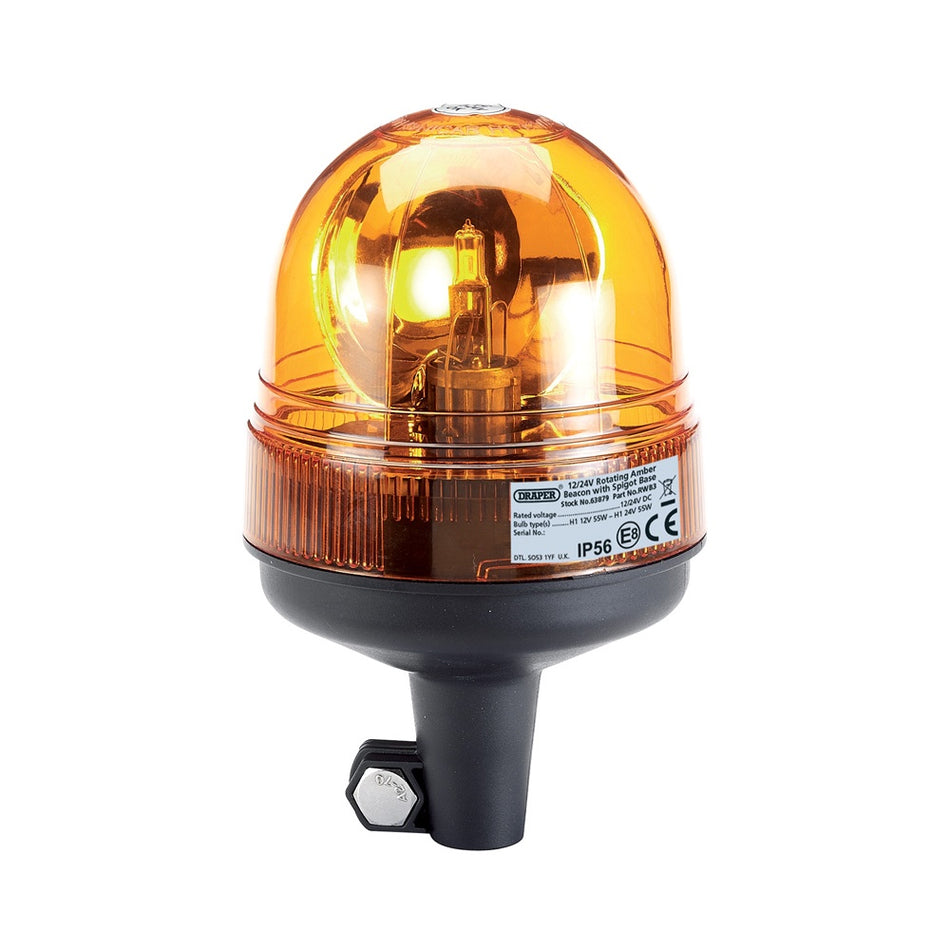 DRAPER 12/24V Spigot Base Rotating Beacon: Model No.RWB3