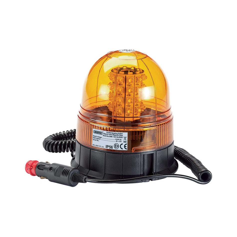 DRAPER 12/24V Magnetic Base LED Beacon: Model No.RWB5