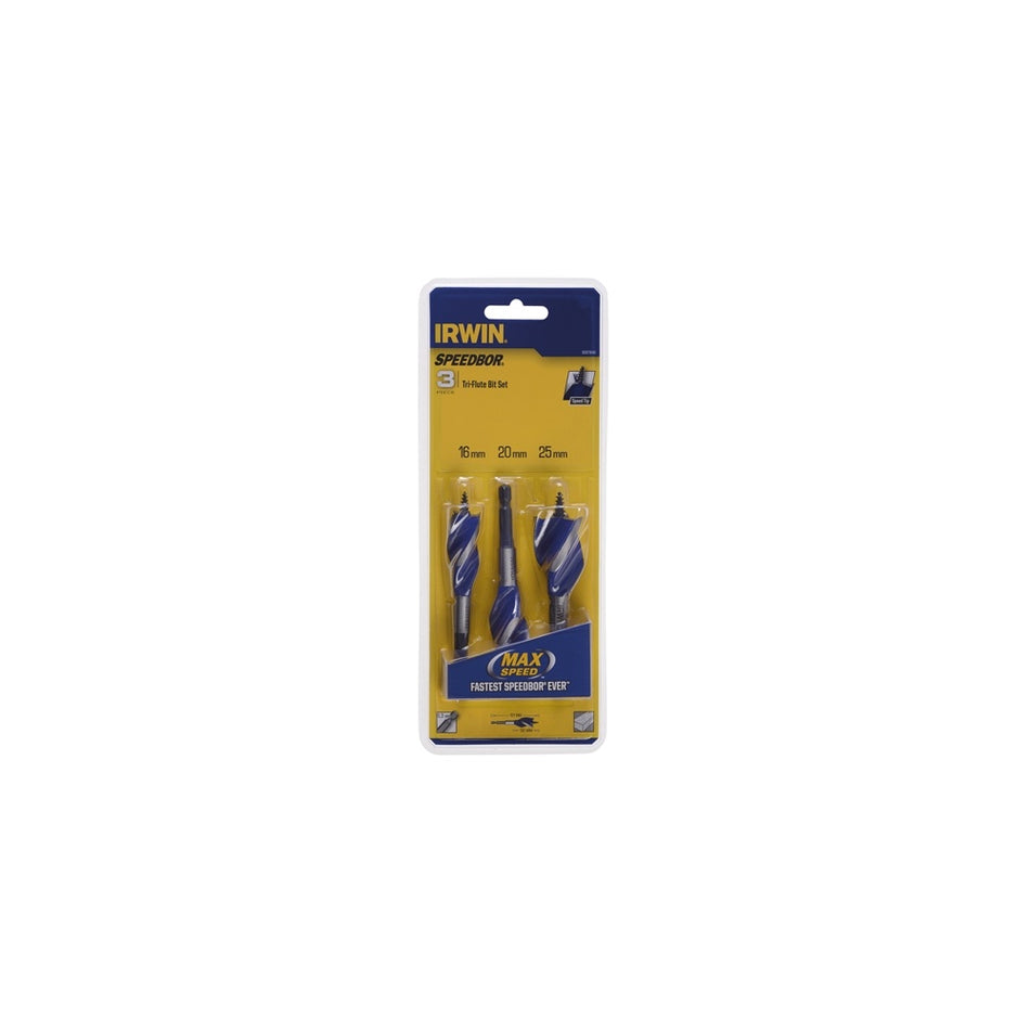 6X Blue Groove Stubby Wood Bit Set 3Pc